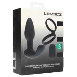 Levelz Ballstretcher Plug Dual Vibe 10.5 x 3.8cm